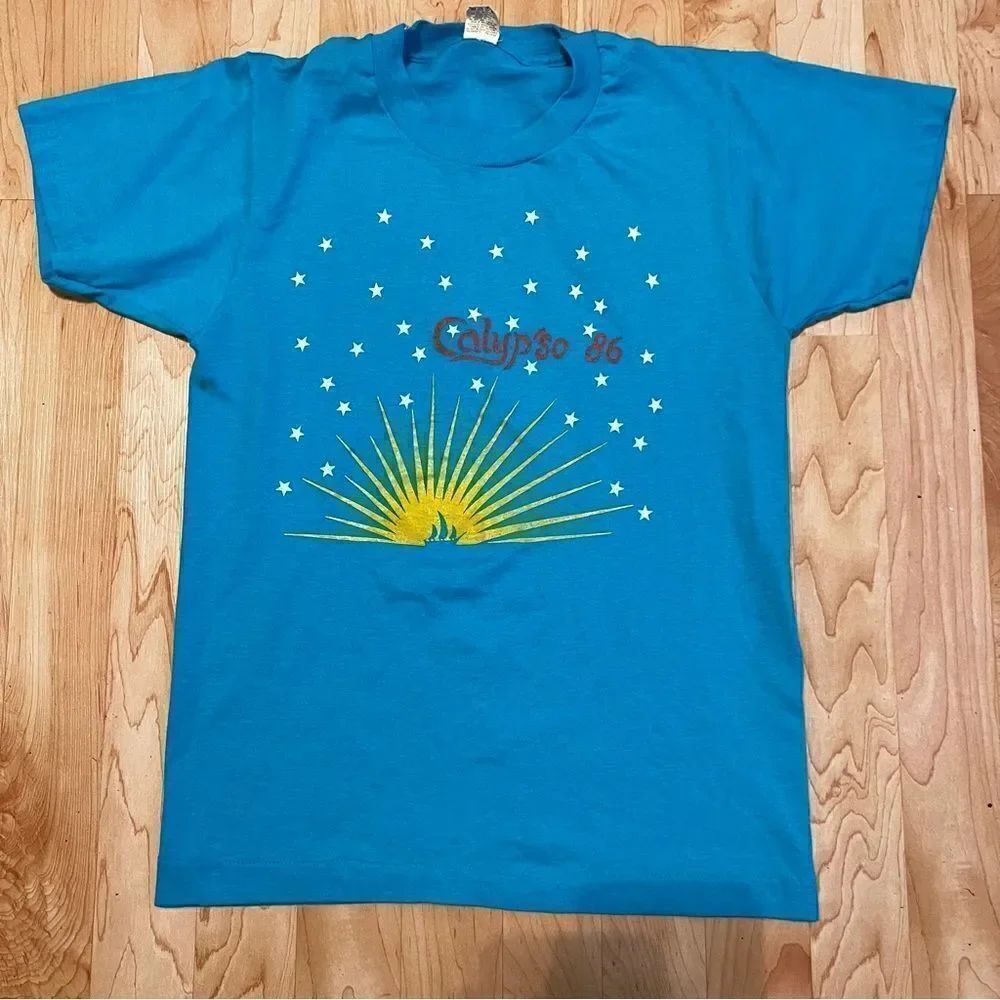 Vintage Calypso 1986 Short Sleeve Tee Shirt Women’s Small